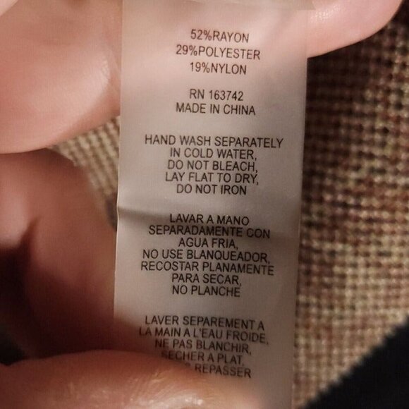 Tahari Womens Tan Green Orange Soft Open Front Sweater Blazer Small - Picture 5 of 5